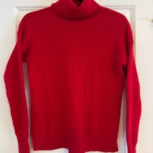 Cashmere Halogen Vibrant Red Turtleneck Sweater